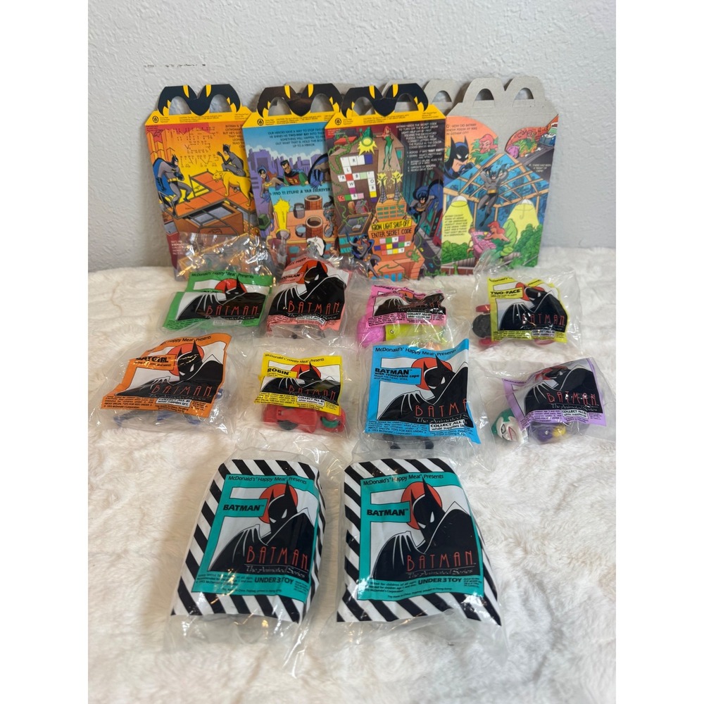 Vintage 1993 McDonalds Batman The Animated Series Happy Meal Toys Lot 10